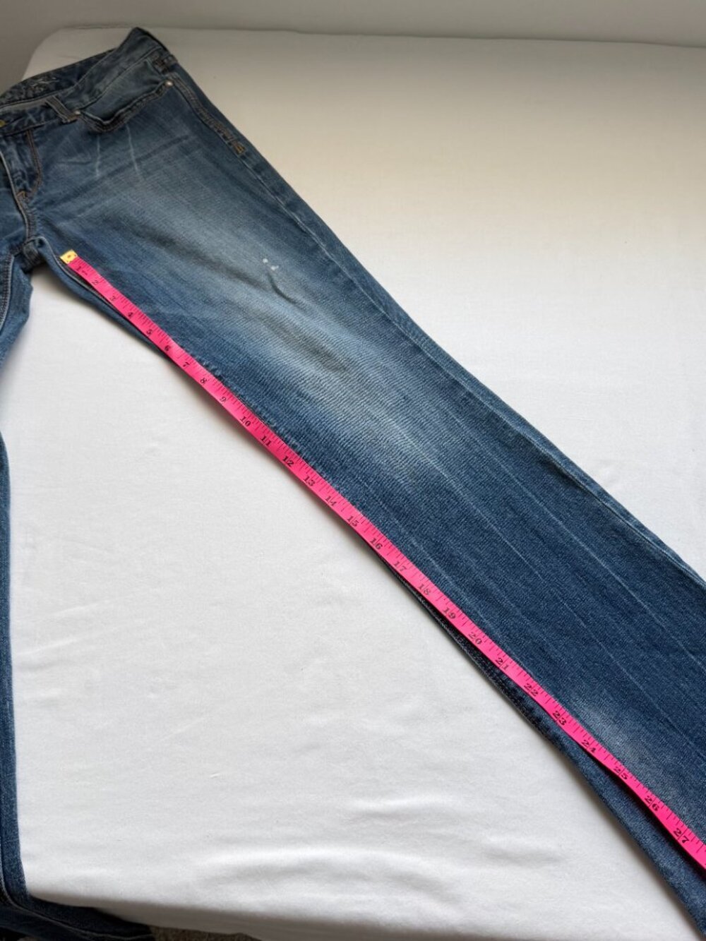 Express Jeans Y2K Low Rise Bootcut Flare Jeans Light Wash Stretch Denim - Picture 9 of 13